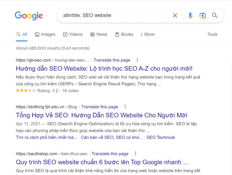 allintitle seo