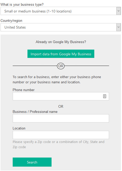 import data bing places