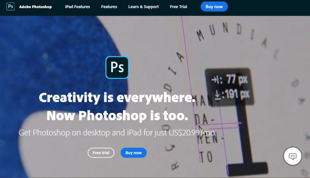 Adobe Photoshop phần mềm thiết kế trang web đẹp