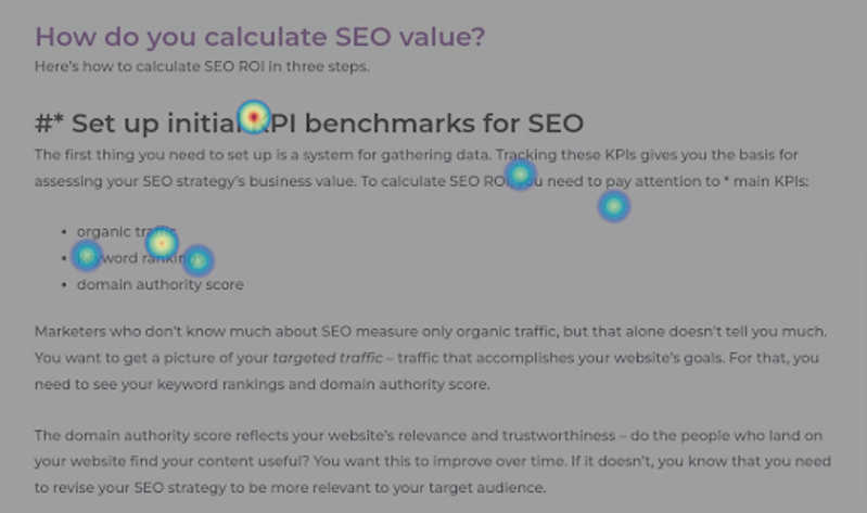 Bản đồ nhiệt về Organic Traffic và initial KPI