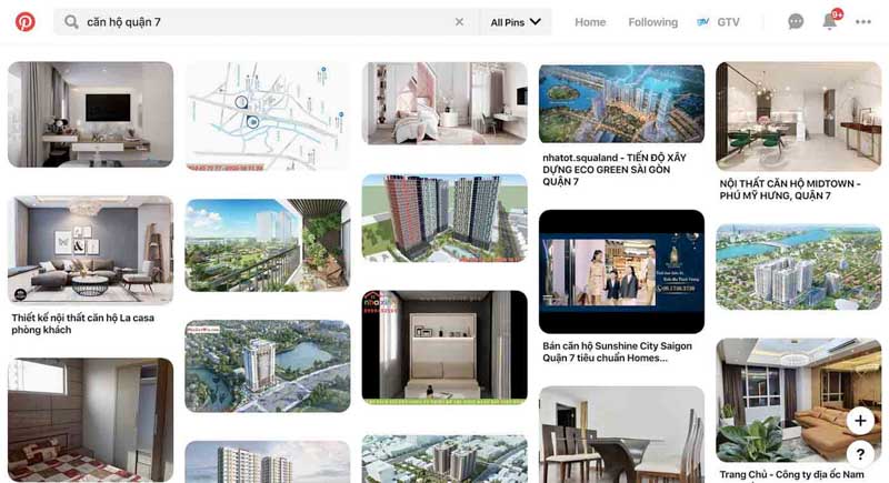 pinterest giúp seo dự án bất động sản hiệu quả hơn