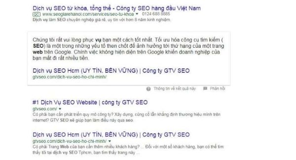 dịch vụ seo trên google