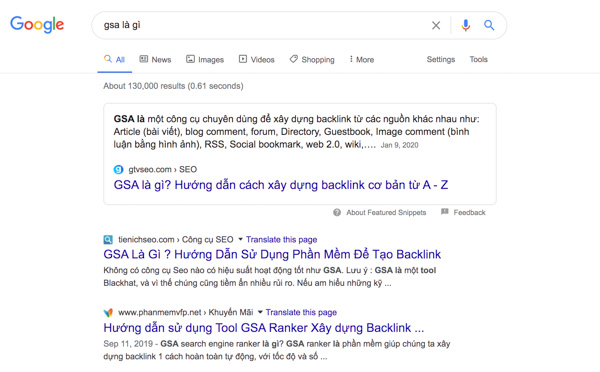 khái niệm featured snippet là gì