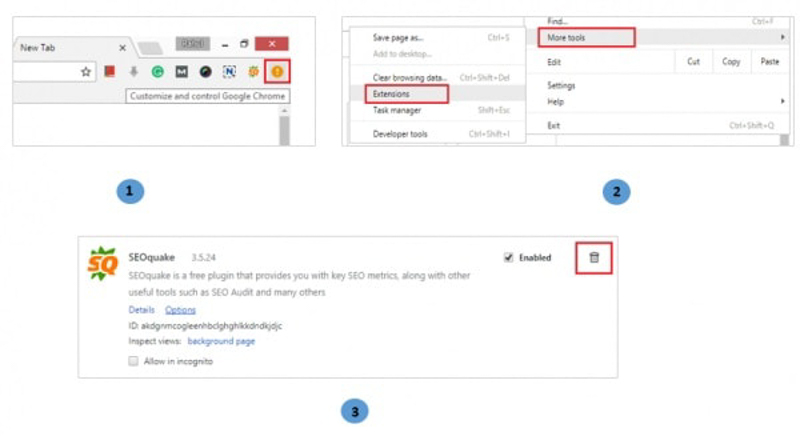 Quy trình gỡ SEOquake khỏi Chrome