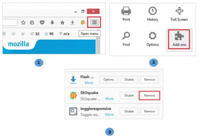 Quy trình gỡ SEOquake khỏi Firefox