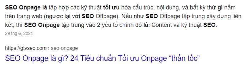 Ví dụ về Meta Description chuẩn SEO