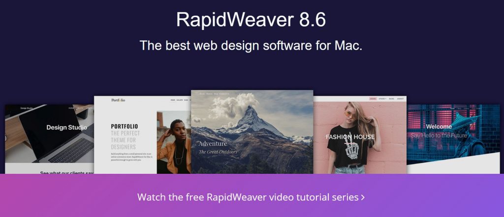 RapidWeaver phần mềm thiết kế web kéo tảh