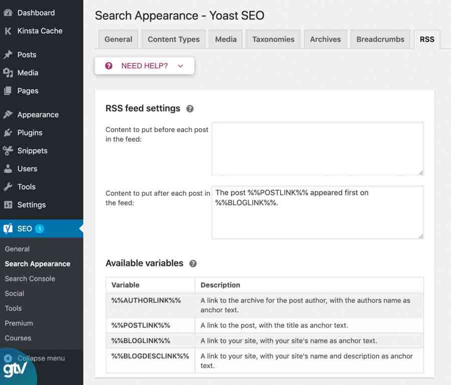 rss feed yoast seo