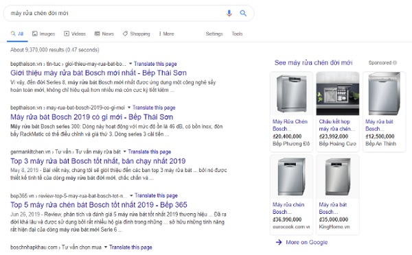 Search intent ý định mua thiết bị