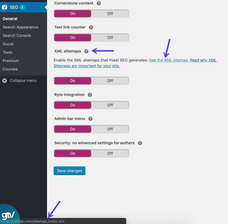 sitemaps trong yoast seo