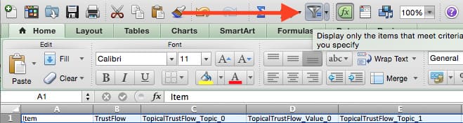 tạo bộ lọc trust flow