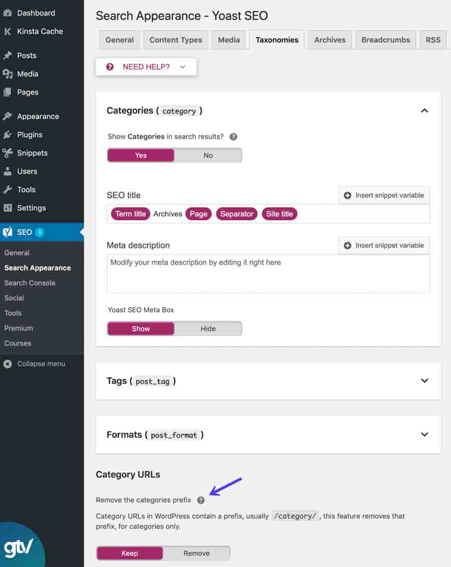 taxonomies trong yoast seo