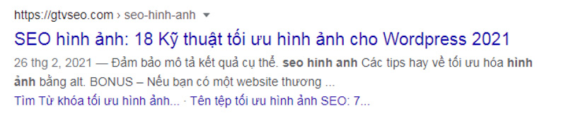 Xuất hiện ngày Publish bài viết ngay thẻ Meta Description.