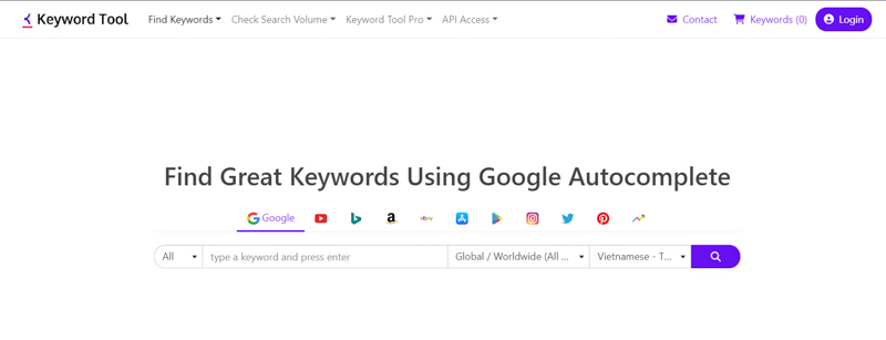 Keywordtool.io là gì? Cách sử dụng Keyword Tool nghiên cứu từ khóa SEO